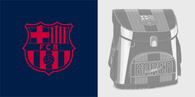 Ars Una FC Barcelona-kollekció - Gerincbarát, könnyű iskolatáska fiúknak FC Barcelona-csapatszínekkel, 2 év garanciával, kiegészítő iskolaszerekkel