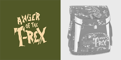 Ars Una T-Rex-kollekció - Gerincbarát, könnyű iskolatáska fiúknak dínós grafikával, 2 év garanciával, kiegészítő iskolaszerekkel