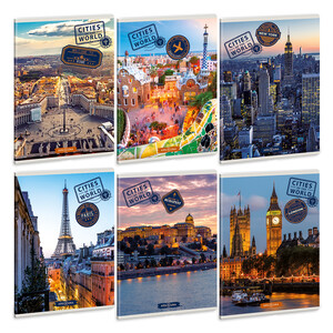 Ars Una Cities of the World A/5 extra kapcsos füzet-vonalas